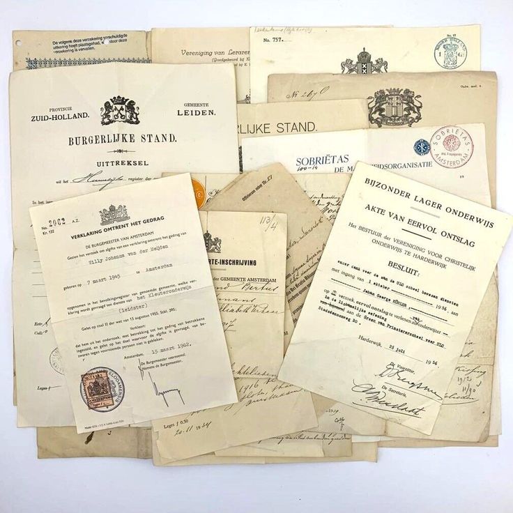 Old Document Lot Of 15 Dutch Documents Certificates Church Documents 1885-1963 3 (1)